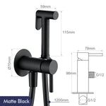 Brushed Rose Gold Hand-held Bidet Sprayer Wall-mount Bathroom Toilet Faucet with Stand Hybrid Hot Cold Water