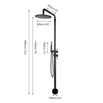 Outdoor Shower Column Luxury Swimming Pool Garden Beach Wash Large Nozzle Floor standing 10" Rain Shower System Set