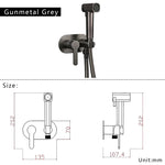 Brass Portable Toilet Bidet Sprayer Faucet Hot Cold Water Mixer Handheld Hygienic Shower Bidet Set Toilet Bidet Tap Black Gold