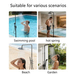 Outdoor Shower Faucet Set Swimming Pool Bathroom Shower Column Garden Beach Large Nozzle Floor standing Mixer Taps