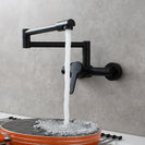 Brass Wall Mounted Kitchen Faucet | Single Handle Folding Kitchen Faucet | Hot and Cold Kitchen Faucet
