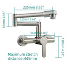 Brass Wall Mounted Kitchen Faucet | Single Handle Folding Kitchen Faucet | Hot and Cold Kitchen Faucet