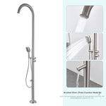 Shower Column Set Stainless Steel Brushed Outdoor Bathing Bath Hot and Cold Water Swimming Pool