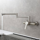 Brass Wall Mounted Kitchen Faucet | Single Handle Folding Kitchen Faucet | Hot and Cold Kitchen Faucet