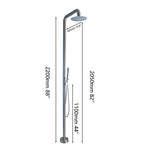 Outdoor Shower Column Luxury Swimming Pool Garden Beach Wash Large Nozzle Floor standing 10" Rain Shower System Set