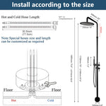 Outdoor Shower Column Luxury Swimming Pool Garden Beach Wash Large Nozzle Floor standing 10" Rain Shower System Set