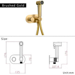 Brass Portable Toilet Bidet Sprayer Faucet Hot Cold Water Mixer Handheld Hygienic Shower Bidet Set Toilet Bidet Tap Black Gold