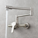 Brass Wall Mounted Kitchen Faucet | Single Handle Folding Kitchen Faucet | Hot and Cold Kitchen Faucet