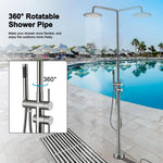 Outdoor Floor Standing Shower Set Freestanding Garden Shower Kit Black Brushed Finish Weather-Resistant Durable Design