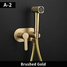 Brass Portable Toilet Bidet Sprayer Faucet Hot Cold Water Mixer Handheld Hygienic Shower Bidet Set Toilet Bidet Tap Black Gold