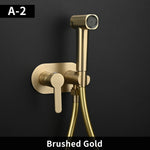 Brass Portable Toilet Bidet Sprayer Faucet Hot Cold Water Mixer Handheld Hygienic Shower Bidet Set Toilet Bidet Tap Black Gold
