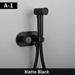 Brass Portable Toilet Bidet Sprayer Faucet Hot Cold Water Mixer Handheld Hygienic Shower Bidet Set Toilet Bidet Tap Black Gold