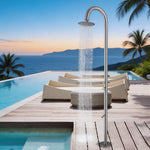 Outdoor Shower Faucet Set Swimming Pool Bathroom Shower Column Garden Beach Large Nozzle Floor standing Mixer Taps