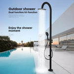 Shower Column Set Stainless Steel Brushed Outdoor Bathing Bath Hot and Cold Water Swimming Pool
