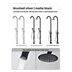 Shower Column Set Stainless Steel Brushed Outdoor Bathing Bath Hot and Cold Water Swimming Pool