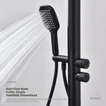 Shower Column Set Stainless Steel Brushed Outdoor Bathing Bath Hot and Cold Water Swimming Pool