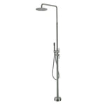 Outdoor Floor Standing Shower Set Freestanding Garden Shower Kit Black Brushed Finish Weather-Resistant Durable Design