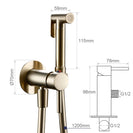 Brushed Rose Gold Hand-held Bidet Sprayer Wall-mount Bathroom Toilet Faucet with Stand Hybrid Hot Cold Water