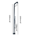 Outdoor Shower Column Luxury Swimming Pool Garden Beach Wash Large Nozzle Floor standing 10" Rain Shower System Set