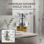 Brass Concealed Shut Off Valve | Modern Cross Handle Water Stopcock | Home Plumbing Commercial G1/2 Concealed Valve
