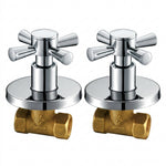 Brass Concealed Shut Off Valve | Modern Cross Handle Water Stopcock | Home Plumbing Commercial G1/2 Concealed Valve