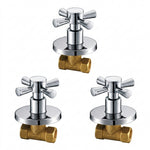 Brass Concealed Shut Off Valve | Modern Cross Handle Water Stopcock | Home Plumbing Commercial G1/2 Concealed Valve