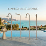 316 Stainless Steel Freestanding Shower Column Set Outdoor Pool Beach Rinse Shower Kit