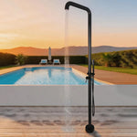 Outdoor Shower Column Luxury Swimming Pool Garden Beach Wash Large Nozzle Floor standing 10" Rain Shower System Set
