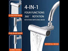 4 Modes Waterfall Kitchen Faucets Sprayer Head Anti Splash Adapter 720 Degree Swivel Rotating Fly Rain Faucet Extender