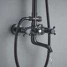 Bathroom Rainfall Shower Mixer Faucet Dual Handle Bath Shower Set Black Brass 8" Showerhead Shower Faucet System