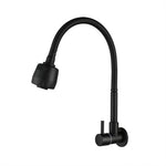 Stainless Steel Wall Mounted Kitchen Faucet Wall Kitchen Mixers Kitchen Sink Tap 360 Degree Swivel Flexible Hose Double Holes