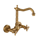 Antique Brass 360 Rotation Double Handle Kitchen Sink Faucet Wall Mounted Crane Bathroom Basin Cold And Hot Mixer Tap