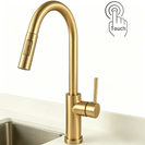 Touch On Kitchen Faucets with Pull Down Sprayer | Single Handle Kitchen Sink Faucet | Stainless Steel Touch Activated Faucet