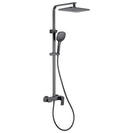 Black Shower Column Set | Bathroom Multifunction Shower Faucet | Brass Shower Mixer with Soap Dish Holder