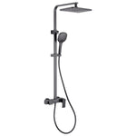 Black Shower Column Set | Bathroom Multifunction Shower Faucet | Brass Shower Mixer with Soap Dish Holder