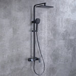 Black Shower Column Set | Bathroom Multifunction Shower Faucet | Brass Shower Mixer with Soap Dish Holder