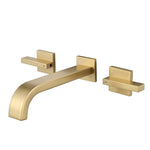 Basin Faucets Brass Sink Faucet Wall Mounted Taps Black Dual Handles Basin Mixer Tap Bathroom Waterfall Faucets