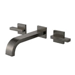 Basin Faucets Brass Sink Faucet Wall Mounted Taps Black Dual Handles Basin Mixer Tap Bathroom Waterfall Faucets