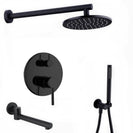 Shower System Shower Faucet Set with 8'' Rain Shower Head and Handheld Shower Head Wall Mounted Shower Combo Set