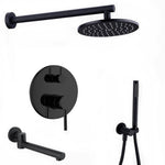 Shower System Shower Faucet Set with 8'' Rain Shower Head and Handheld Shower Head Wall Mounted Shower Combo Set