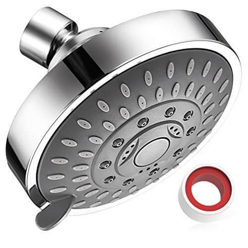 Shower Head | High Pressure 4 Inch Shower Head | 5-setting Adjustable Shower Head | Rain Shower Head Bathroom Powerful Shower Head Water Saving - WELQUEEN