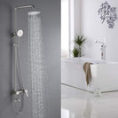 Bathroom Shower Column Set | SUS 304 Stainless Steel Bathroom Shower System | Wall Mounted Adjustable Triple Function Shower Faucet Brushed Nickel