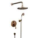 Antique Brass Shower Faucet | Shower System with 8 Rain Shower head | Multi-Function Adjustable Slide Bar shower set