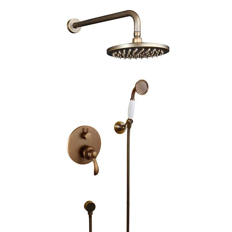 Antique Brass Shower Faucet | Shower System with 8 Rain Shower head | Multi-Function Adjustable Slide Bar shower set - WELQUEEN HOME DECOR