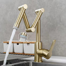 Brass Pot Filler Faucet Deck Mounted Three-Section Extension Folding Kitchen Faucet triple Joint Swing Arm For Hot and Cold
