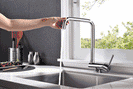 Folding Kitchen Faucet Brushed Nickel Stainless Steel Kitchen Faucet 360 Degree Swivel Single Handle Kitchen Sink Faucet
