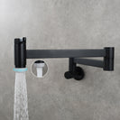 Brass Kitchen Faucet Wall Mount Pot Filler Faucet 360 Rotatable Folding Lengthened with Double Joint Swing Arms Cold Water Tap