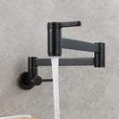 Brass Kitchen Faucet Wall Mount Pot Filler Faucet 360 Rotatable Folding Lengthened with Double Joint Swing Arms Cold Water Tap