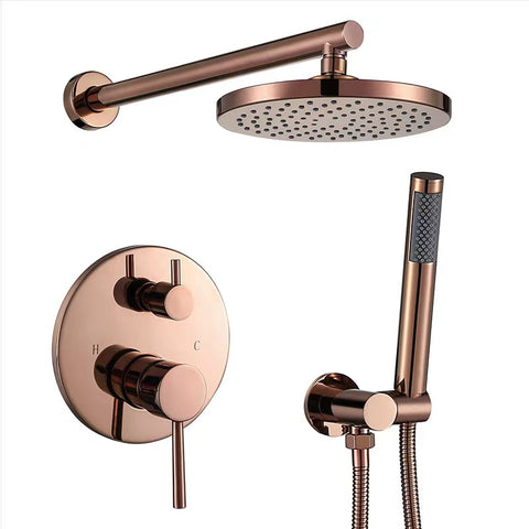 Shower System Shower Faucet Set with 8'' Rain Shower Head and Handheld Shower Head Wall Mounted Shower Combo Set - WELQUEEN HOME DECOR