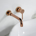 Modern Brass Wall Basin Mixer Taps |  Bathroom Sink Faucet With 5 Colors | Swivel Spout Bath With Single Lever In Matt Black